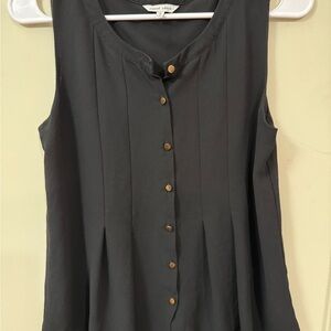 Naked Zebra Multicolored Sleeveless Blouse with Mandarin Collar